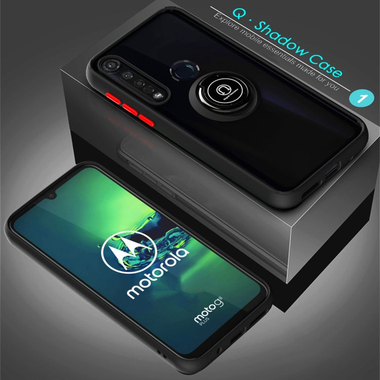For Motorola Moto G8 Plus Q Shadow 1 Generation Series TPU + PC Protective Case with 360 Degrees Rotate Ring Holder