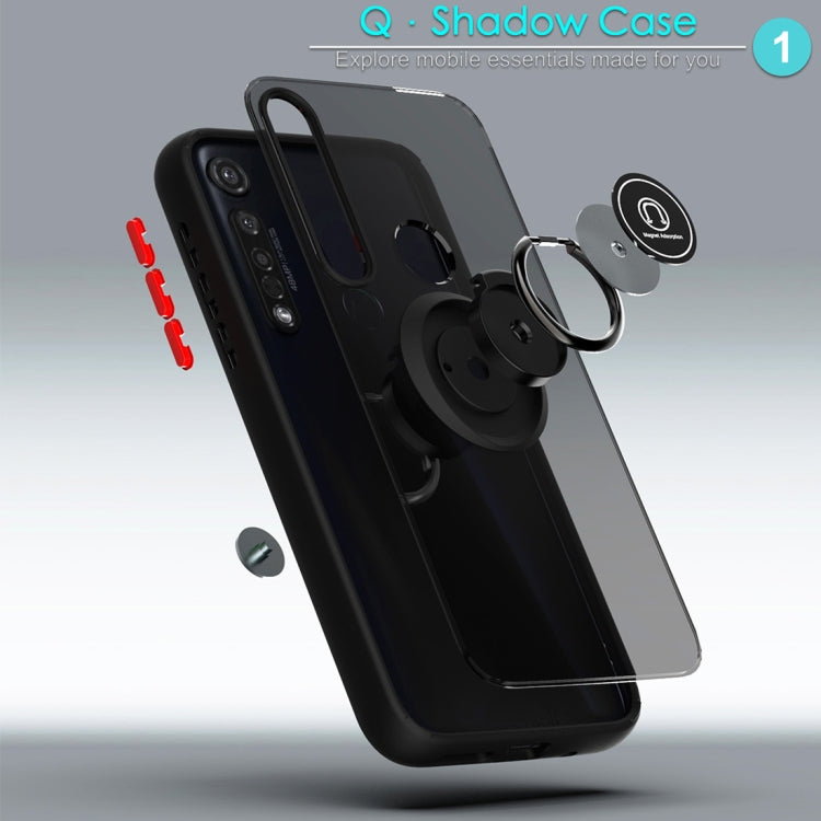 For Motorola Moto G8 Plus Q Shadow 1 Generation Series TPU + PC Protective Case with 360 Degrees Rotate Ring Holder