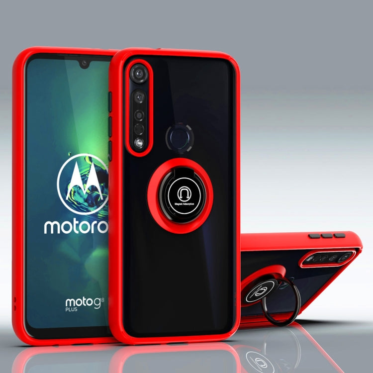For Motorola Moto G8 Plus Q Shadow 1 Generation Series TPU + PC Protective Case with 360 Degrees Rotate Ring Holder