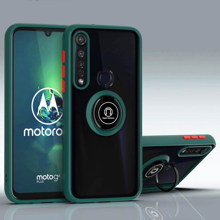 For Motorola Moto G8 Plus Q Shadow 1 Generation Series TPU + PC Protective Case with 360 Degrees Rotate Ring Holder