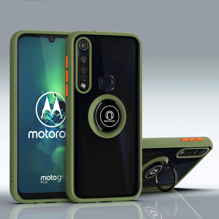 For Motorola Moto G8 Plus Q Shadow 1 Generation Series TPU + PC Protective Case with 360 Degrees Rotate Ring Holder