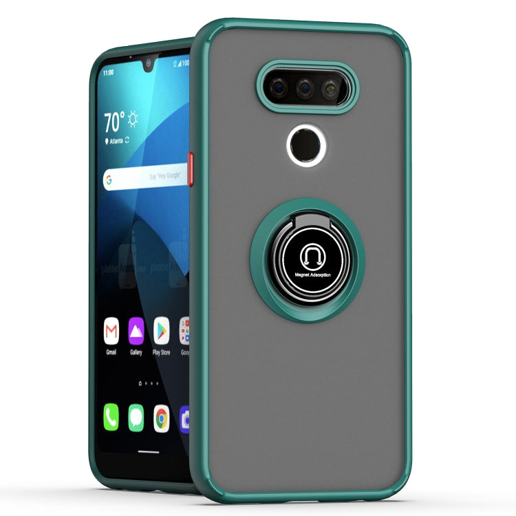 For LG Harmony 4 Q Shadow 1 Generation Series TPU + PC Protective Case with 360 Degrees Rotate Ring Holder
