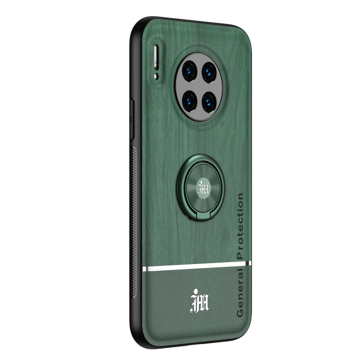 For Huawei Mate 30 Pro Wood Grain PC + TPU Shockproof Case with Ring Holder