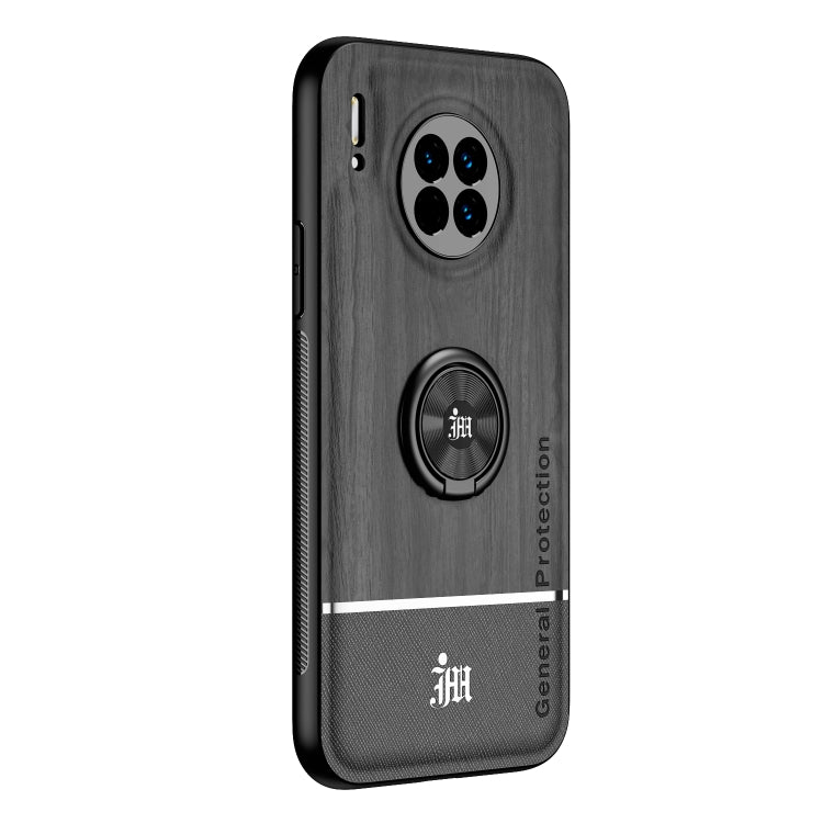 For Huawei Mate 30 Wood Grain PC + TPU Shockproof Case with Ring Holder