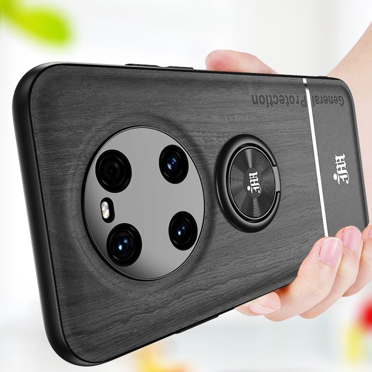 For Huawei Mate 40 Wood Grain PC + TPU Shockproof Case with Ring Holder