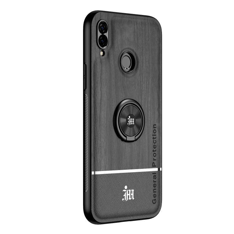 For Huawei nova 3i Wood Grain PC + TPU Shockproof Case with Ring Holder