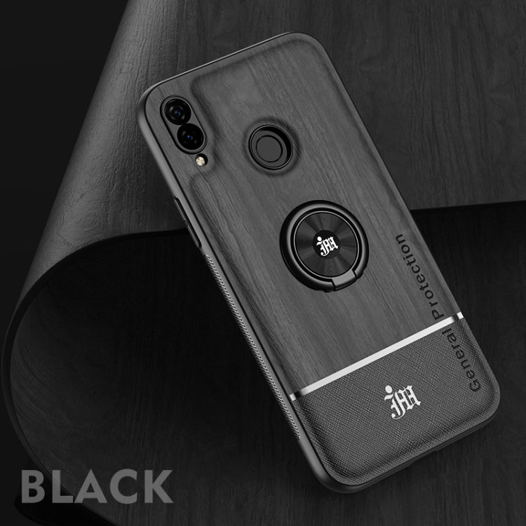 For Huawei nova 3i Wood Grain PC + TPU Shockproof Case with Ring Holder
