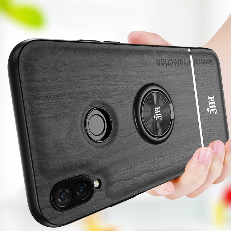 For Huawei nova 3i Wood Grain PC + TPU Shockproof Case with Ring Holder