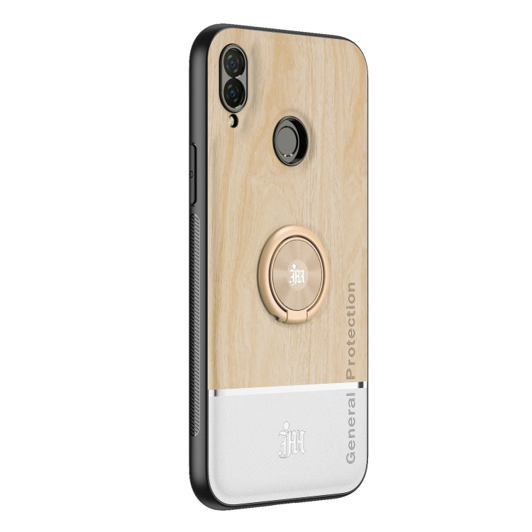 For Huawei nova 3i Wood Grain PC + TPU Shockproof Case with Ring Holder