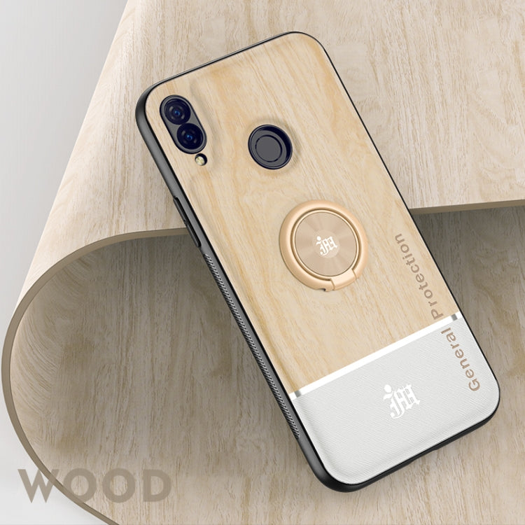 For Huawei nova 3i Wood Grain PC + TPU Shockproof Case with Ring Holder