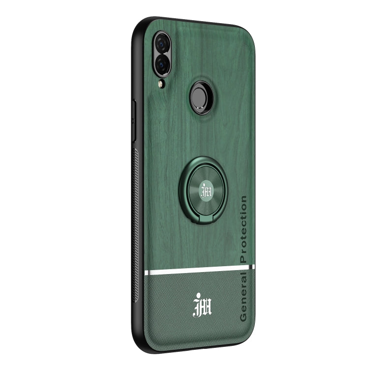 For Huawei nova 3i Wood Grain PC + TPU Shockproof Case with Ring Holder