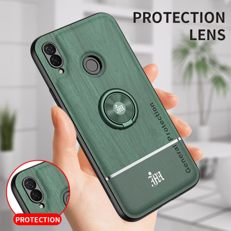 For Huawei nova 3i Wood Grain PC + TPU Shockproof Case with Ring Holder