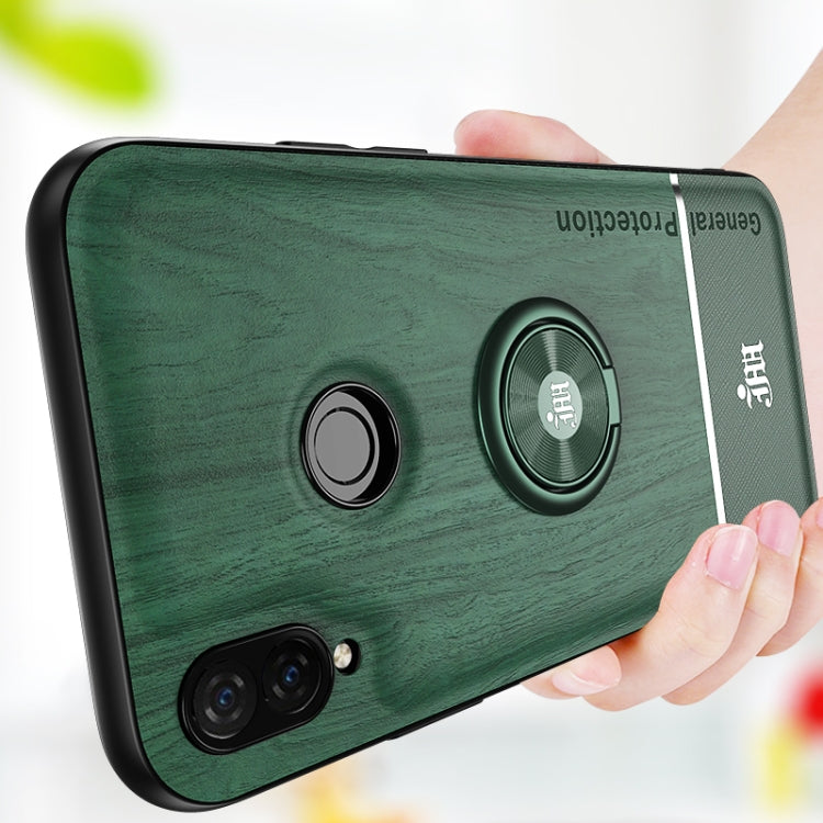 For Huawei nova 3i Wood Grain PC + TPU Shockproof Case with Ring Holder