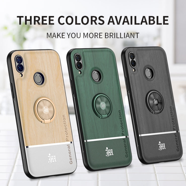 For Huawei nova 3i Wood Grain PC + TPU Shockproof Case with Ring Holder