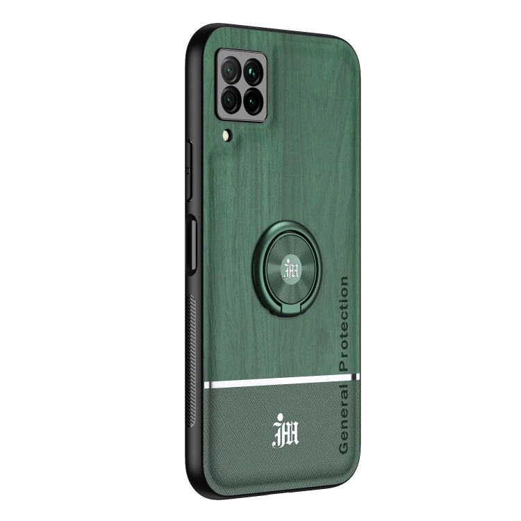 For Huawei nova 6 SE Wood Grain PC + TPU Shockproof Case with Ring Holder