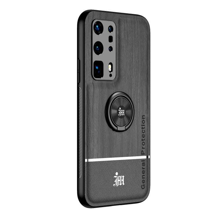 For Huawei P40 Pro+ Wood Grain PC + TPU Shockproof Case with Ring Holder