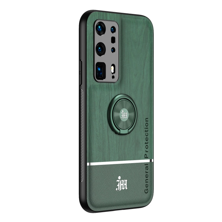 For Huawei P40 Pro+ Wood Grain PC + TPU Shockproof Case with Ring Holder