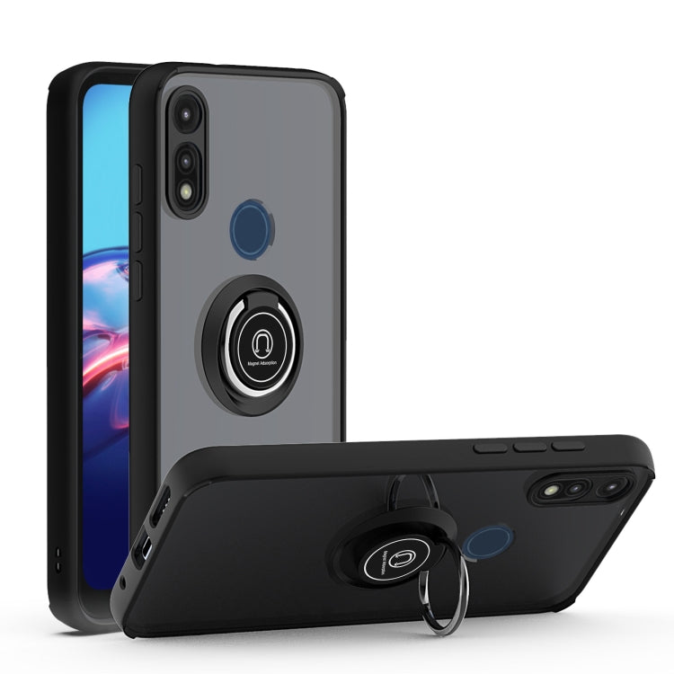 For Motorola Moto E7 (2020) Q Shadow 1 Generation Series TPU + PC Protective Case with 360 Degrees Rotate Ring Holder