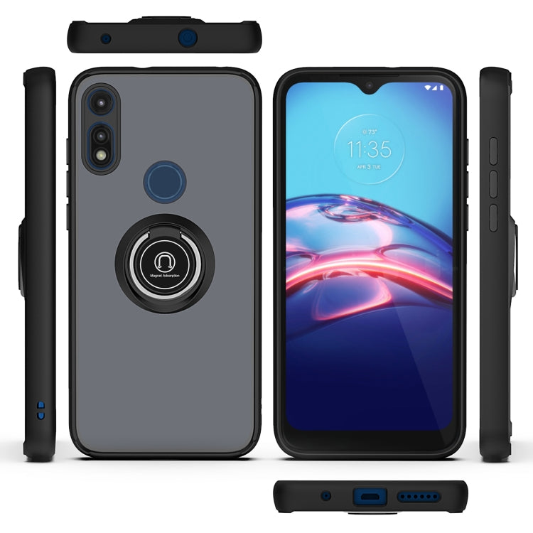 For Motorola Moto E7 (2020) Q Shadow 1 Generation Series TPU + PC Protective Case with 360 Degrees Rotate Ring Holder