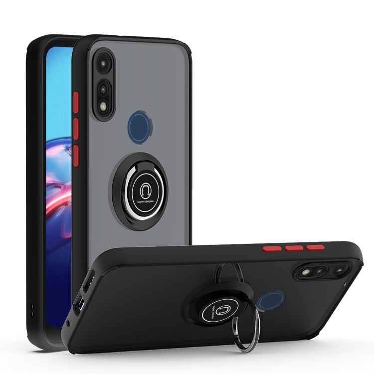 For Motorola Moto E7 (2020) Q Shadow 1 Generation Series TPU + PC Protective Case with 360 Degrees Rotate Ring Holder