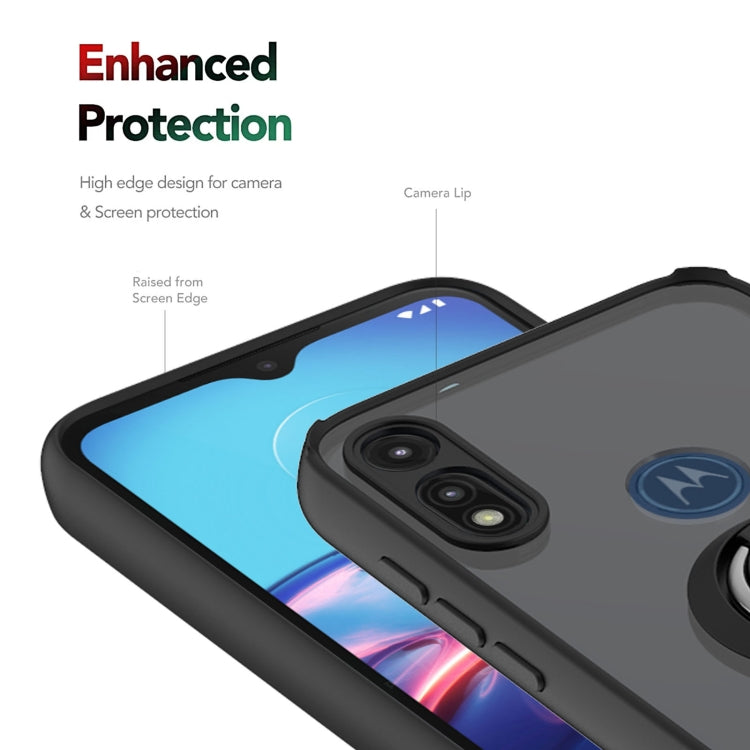 For Motorola Moto E7 (2020) Q Shadow 1 Generation Series TPU + PC Protective Case with 360 Degrees Rotate Ring Holder