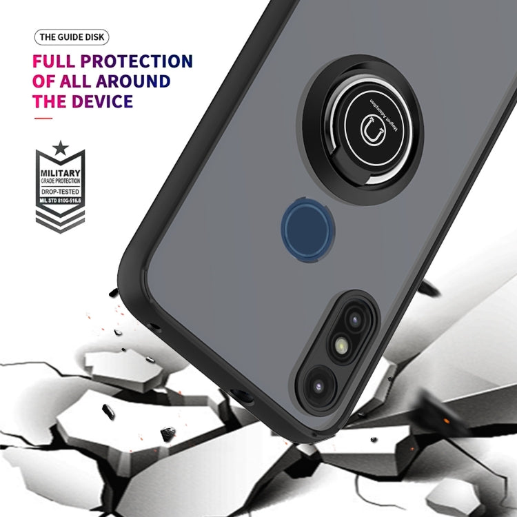 For Motorola Moto E7 (2020) Q Shadow 1 Generation Series TPU + PC Protective Case with 360 Degrees Rotate Ring Holder