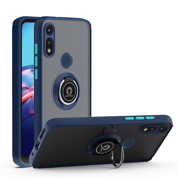 For Motorola Moto E7 (2020) Q Shadow 1 Generation Series TPU + PC Protective Case with 360 Degrees Rotate Ring Holder