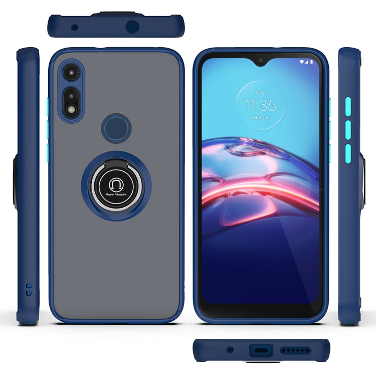For Motorola Moto E7 (2020) Q Shadow 1 Generation Series TPU + PC Protective Case with 360 Degrees Rotate Ring Holder