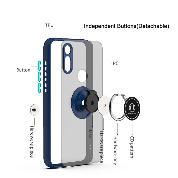 For Motorola Moto E7 (2020) Q Shadow 1 Generation Series TPU + PC Protective Case with 360 Degrees Rotate Ring Holder