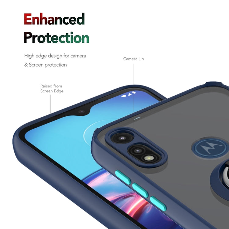 For Motorola Moto E7 (2020) Q Shadow 1 Generation Series TPU + PC Protective Case with 360 Degrees Rotate Ring Holder