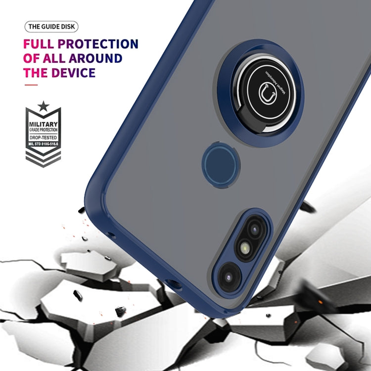 For Motorola Moto E7 (2020) Q Shadow 1 Generation Series TPU + PC Protective Case with 360 Degrees Rotate Ring Holder