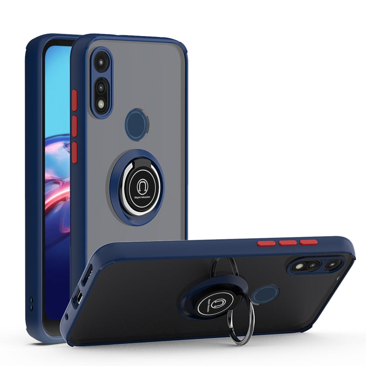 For Motorola Moto E7 (2020) Q Shadow 1 Generation Series TPU + PC Protective Case with 360 Degrees Rotate Ring Holder