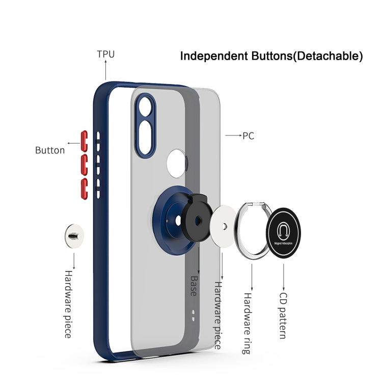 For Motorola Moto E7 (2020) Q Shadow 1 Generation Series TPU + PC Protective Case with 360 Degrees Rotate Ring Holder