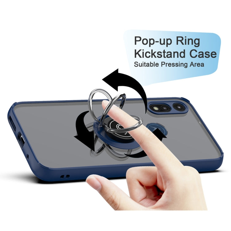 For Motorola Moto E7 (2020) Q Shadow 1 Generation Series TPU + PC Protective Case with 360 Degrees Rotate Ring Holder