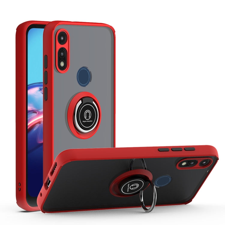 For Motorola Moto E7 (2020) Q Shadow 1 Generation Series TPU + PC Protective Case with 360 Degrees Rotate Ring Holder