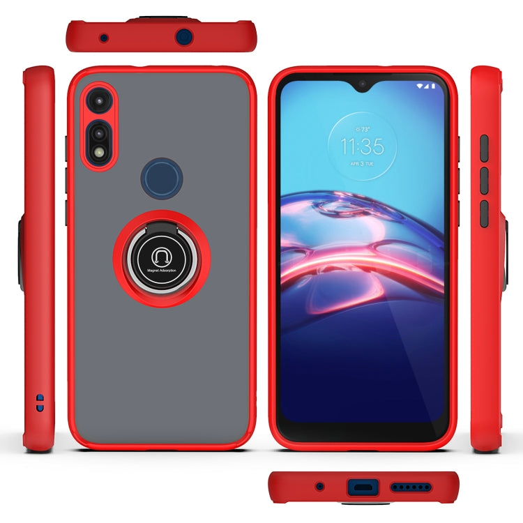 For Motorola Moto E7 (2020) Q Shadow 1 Generation Series TPU + PC Protective Case with 360 Degrees Rotate Ring Holder