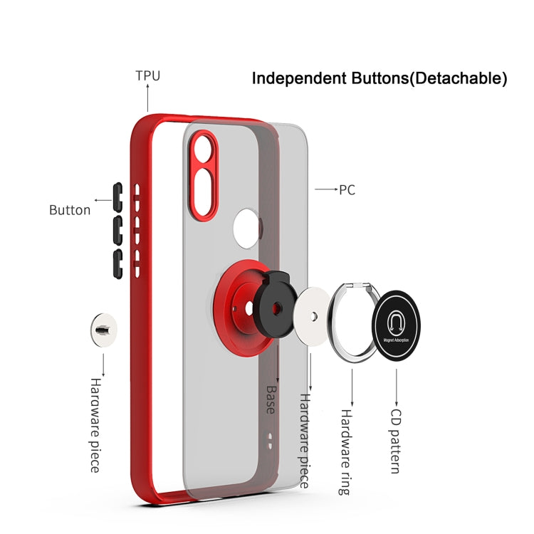 For Motorola Moto E7 (2020) Q Shadow 1 Generation Series TPU + PC Protective Case with 360 Degrees Rotate Ring Holder