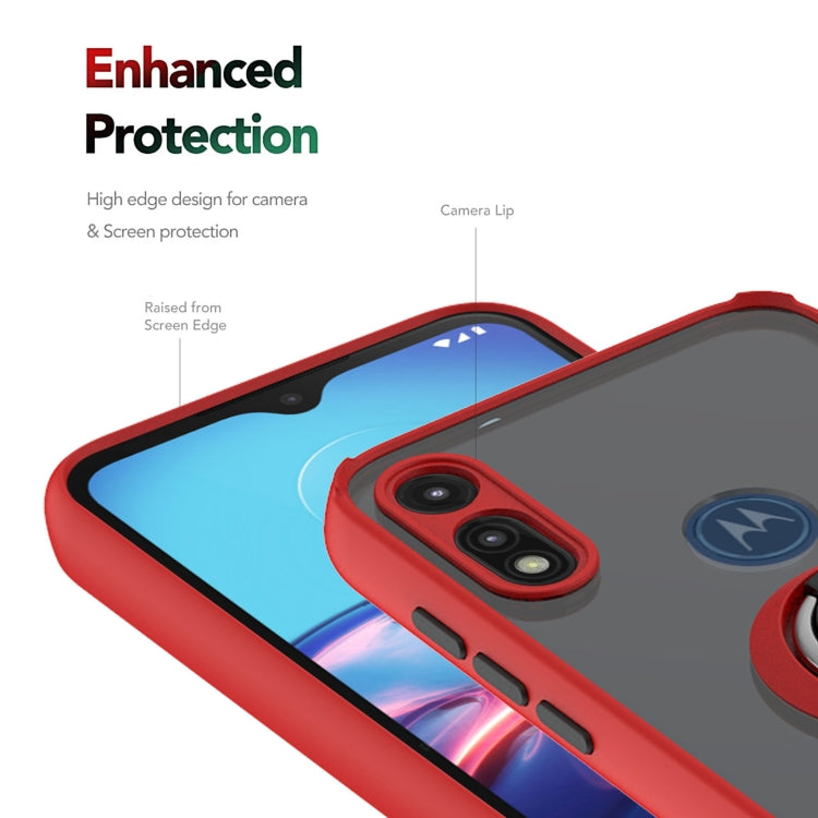 For Motorola Moto E7 (2020) Q Shadow 1 Generation Series TPU + PC Protective Case with 360 Degrees Rotate Ring Holder