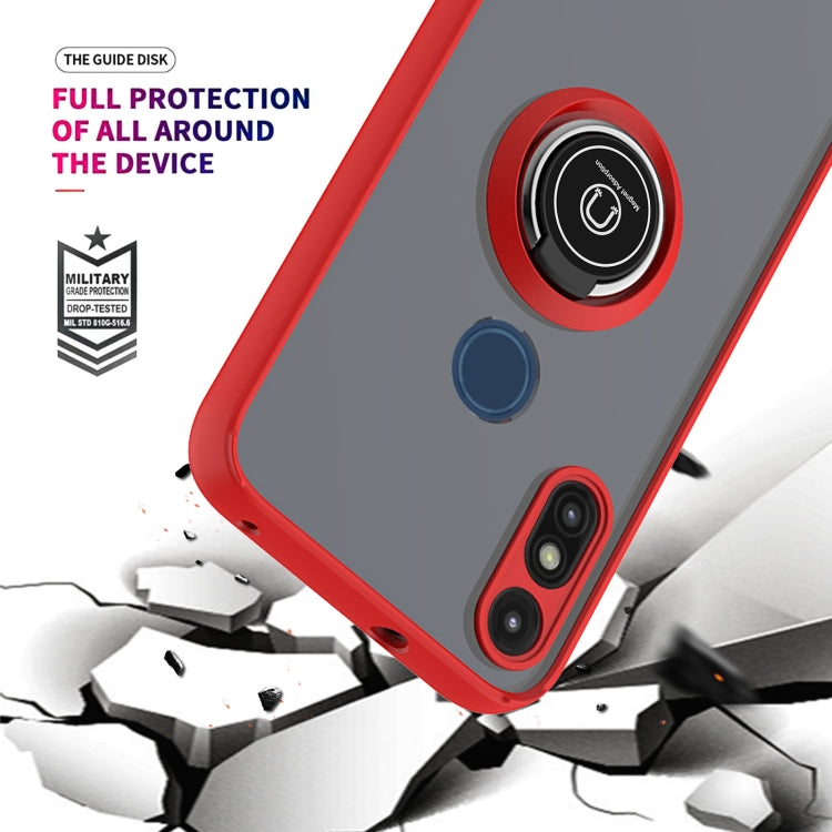 For Motorola Moto E7 (2020) Q Shadow 1 Generation Series TPU + PC Protective Case with 360 Degrees Rotate Ring Holder