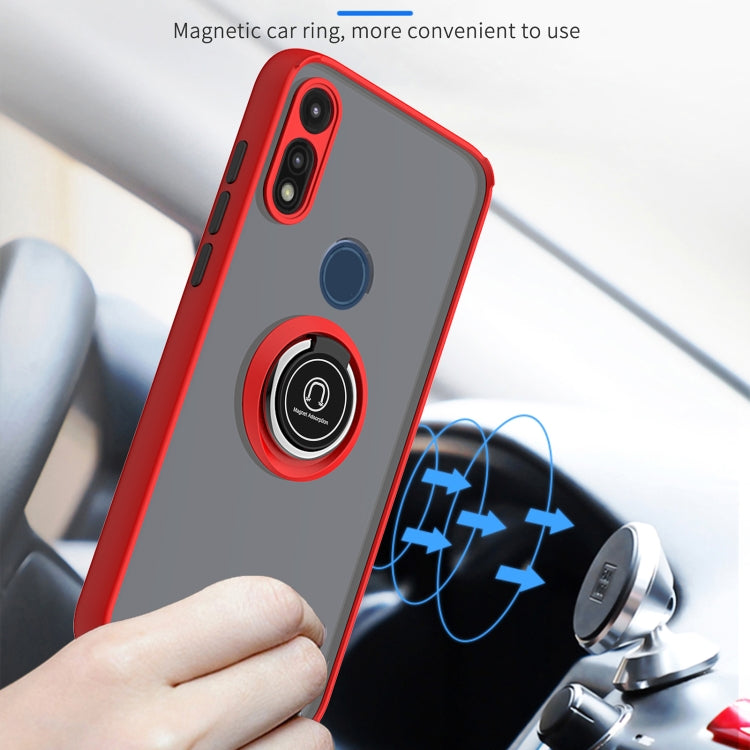 For Motorola Moto E7 (2020) Q Shadow 1 Generation Series TPU + PC Protective Case with 360 Degrees Rotate Ring Holder