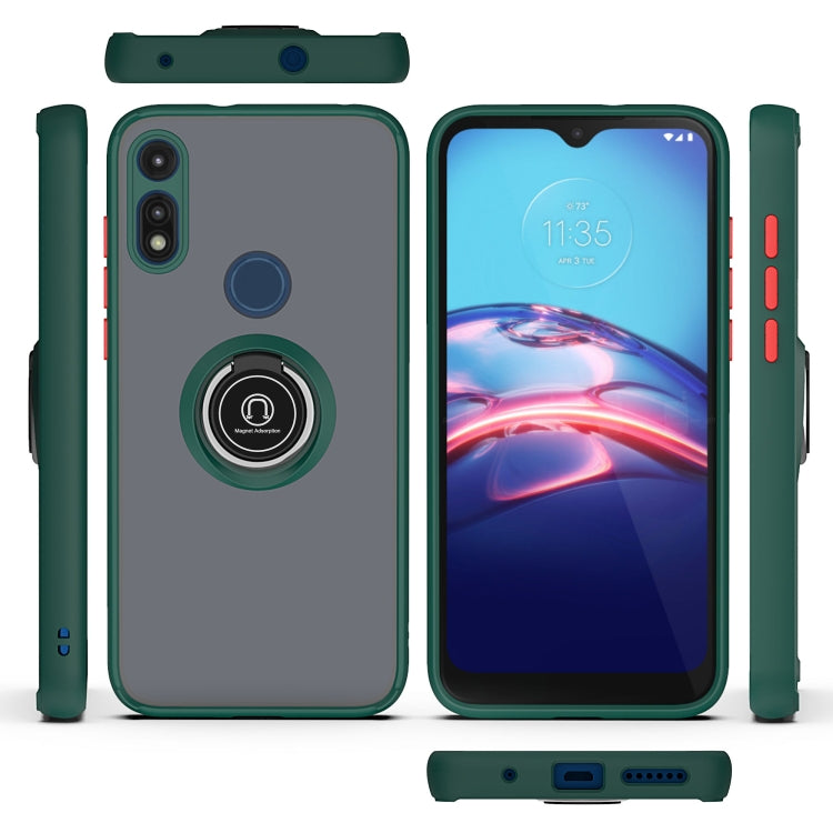 For Motorola Moto E7 (2020) Q Shadow 1 Generation Series TPU + PC Protective Case with 360 Degrees Rotate Ring Holder