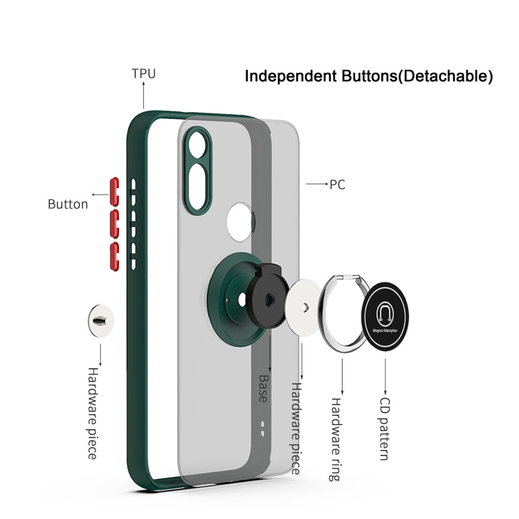 For Motorola Moto E7 (2020) Q Shadow 1 Generation Series TPU + PC Protective Case with 360 Degrees Rotate Ring Holder