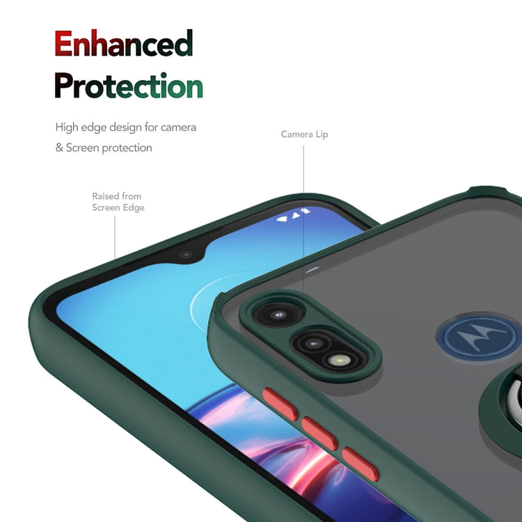 For Motorola Moto E7 (2020) Q Shadow 1 Generation Series TPU + PC Protective Case with 360 Degrees Rotate Ring Holder