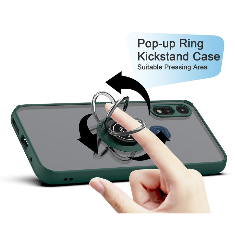 For Motorola Moto E7 (2020) Q Shadow 1 Generation Series TPU + PC Protective Case with 360 Degrees Rotate Ring Holder