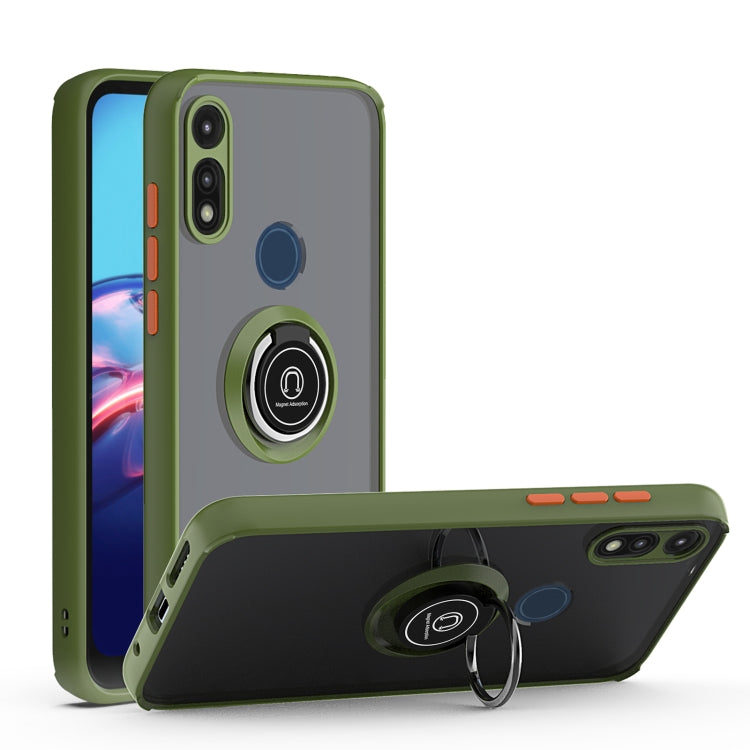 For Motorola Moto E7 (2020) Q Shadow 1 Generation Series TPU + PC Protective Case with 360 Degrees Rotate Ring Holder