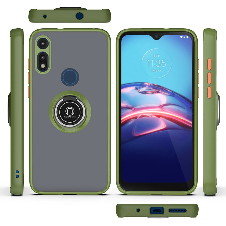For Motorola Moto E7 (2020) Q Shadow 1 Generation Series TPU + PC Protective Case with 360 Degrees Rotate Ring Holder