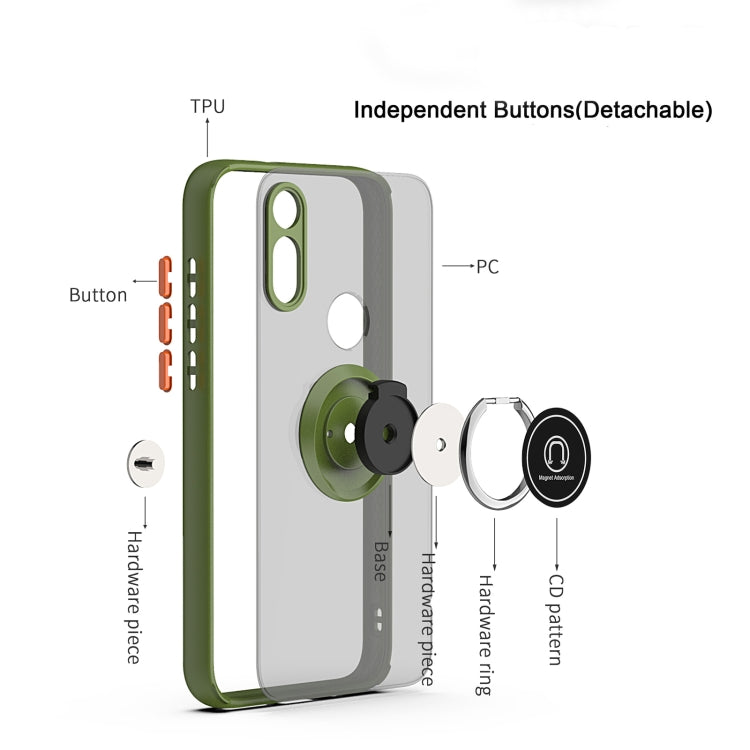 For Motorola Moto E7 (2020) Q Shadow 1 Generation Series TPU + PC Protective Case with 360 Degrees Rotate Ring Holder