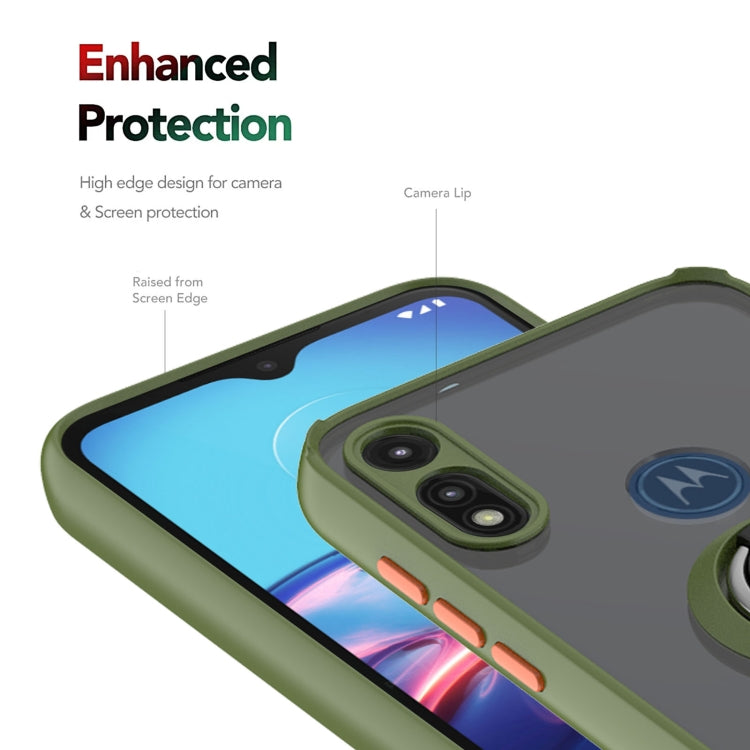 For Motorola Moto E7 (2020) Q Shadow 1 Generation Series TPU + PC Protective Case with 360 Degrees Rotate Ring Holder