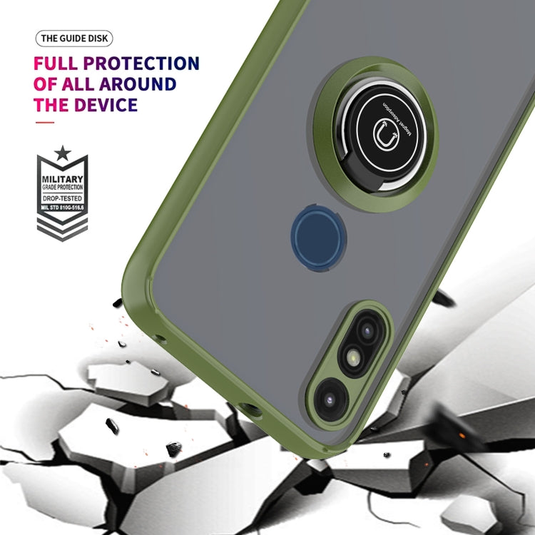 For Motorola Moto E7 (2020) Q Shadow 1 Generation Series TPU + PC Protective Case with 360 Degrees Rotate Ring Holder