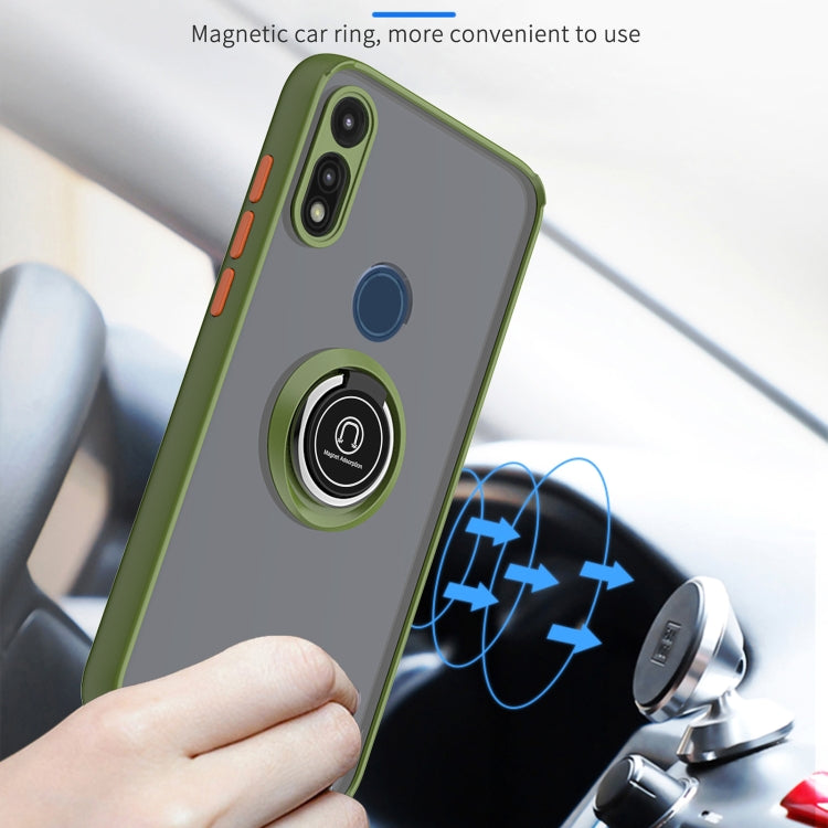 For Motorola Moto E7 (2020) Q Shadow 1 Generation Series TPU + PC Protective Case with 360 Degrees Rotate Ring Holder